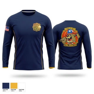 Long Sleeve Performance Shirt, Marion Fire Rescue, Fire Department, Teamtime, Team time, sublimation, custom sports apparel, team uniforms, spirit wear, spiritwear, sports uniforms, custom shirts, team store, custom team store, fundraiser sports, apparel fundraiser