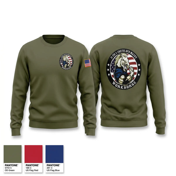 Crew Neck Sweatshirt, D Co. 1-185th, Army, Teamtime, Team time, sublimation, custom sports apparel, team uniforms, spirit wear, spiritwear, sports uniforms, custom shirts, team store, custom team store, fundraiser sports, apparel fundraiser