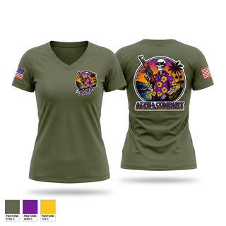 Womens Short Sleeve Vneck Shirt, Aloha 97th CA, Army, Teamtime, Team time, sublimation, custom sports apparel, team uniforms, spirit wear, spiritwear, sports uniforms, custom shirts, team store, custom team store, fundraiser sports, apparel fundraiser