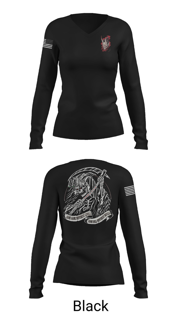 Womens Long Sleeve Vneck Shirt, , Army, Teamtime, Team time, sublimation, custom sports apparel, team uniforms, spirit wear, spiritwear, sports uniforms, custom shirts, team store, custom team store, fundraiser sports, apparel fundraiser
