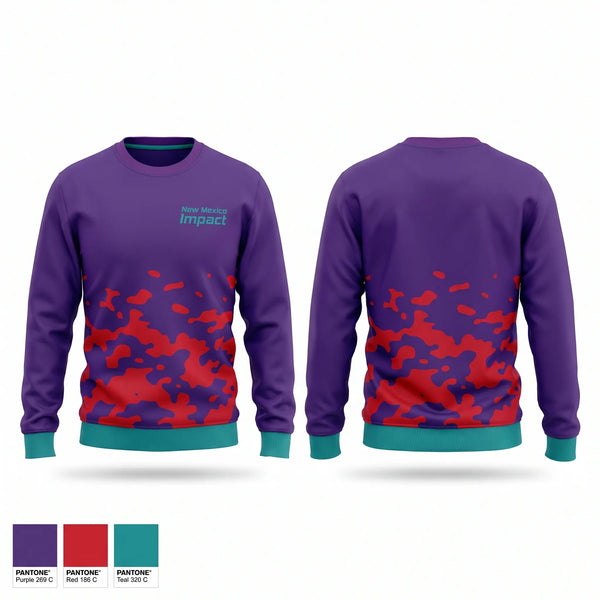 Crew Neck Sweatshirt, New Mexico Impact, Baseball, Teamtime, Team time, sublimation, custom sports apparel, team uniforms, spirit wear, spiritwear, sports uniforms, custom shirts, team store, custom team store, fundraiser sports, apparel fundraiser