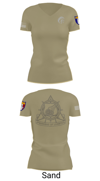 Womens Short Sleeve Vneck Shirt, 2112th Transportation Company, , Teamtime, Team time, sublimation, custom sports apparel, team uniforms, spirit wear, spiritwear, sports uniforms, custom shirts, team store, custom team store, fundraiser sports, apparel fundraiser
