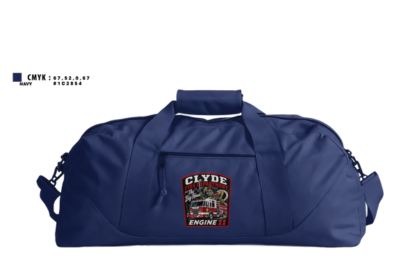 Duffle Bag, Clyde fire department, Fire Department, Teamtime, Team time, sublimation, custom sports apparel, team uniforms, spirit wear, spiritwear, sports uniforms, custom shirts, team store, custom team store, fundraiser sports, apparel fundraiser