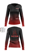 Train Station Fight Club 75441031 Women's Long Sleeve V-neck Shirt - 2