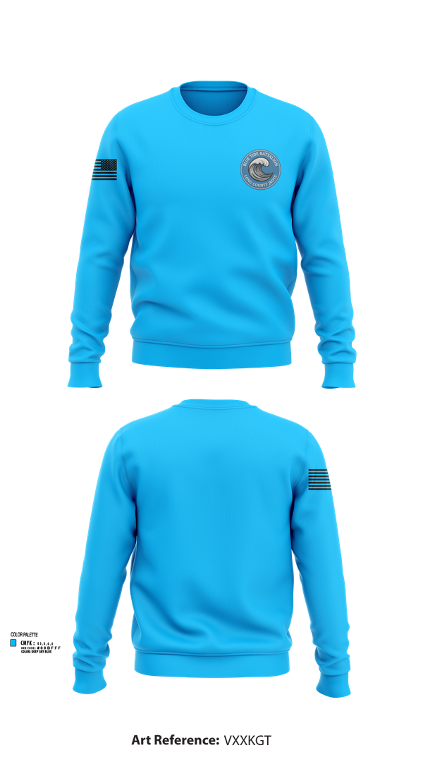 Crew Neck Sweatshirt, Blue Tide Battalion, , Teamtime, Team time, sublimation, custom sports apparel, team uniforms, spirit wear, spiritwear, sports uniforms, custom shirts, team store, custom team store, fundraiser sports, apparel fundraiser