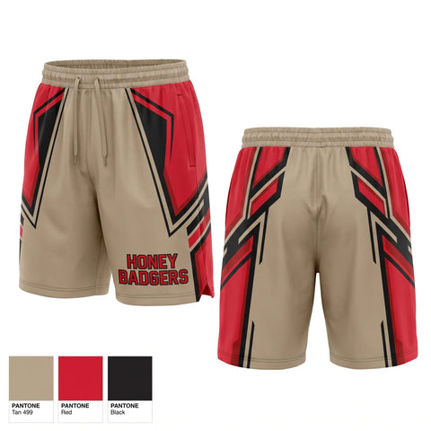 Athletic Shorts With Pockets, Honey badgers, Army, Teamtime, Team time, sublimation, custom sports apparel, team uniforms, spirit wear, spiritwear, sports uniforms, custom shirts, team store, custom team store, fundraiser sports, apparel fundraiser