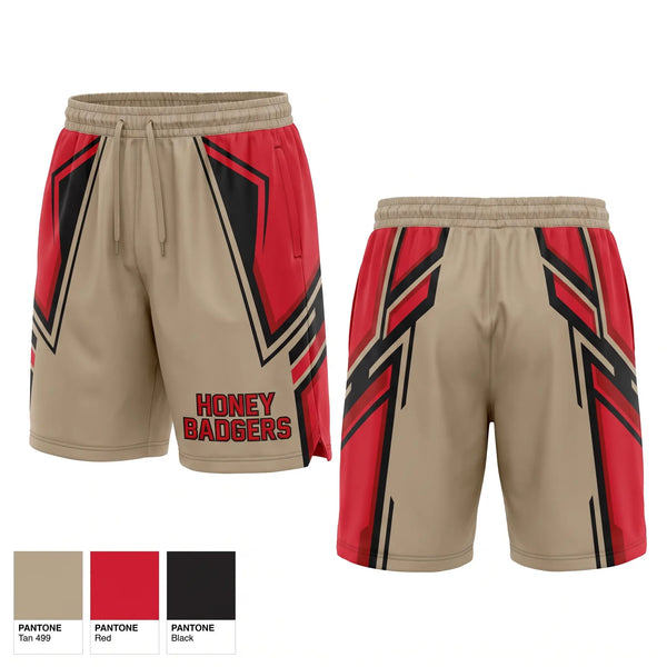 Athletic Shorts With Pockets, Honey badgers, Army, Teamtime, Team time, sublimation, custom sports apparel, team uniforms, spirit wear, spiritwear, sports uniforms, custom shirts, team store, custom team store, fundraiser sports, apparel fundraiser