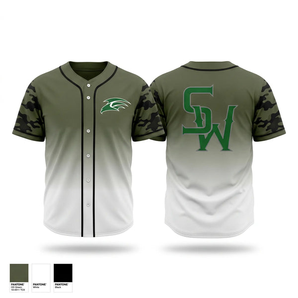Full Button Baseball Jersey, South Walton Hawks, Baseball, Teamtime, Team time, sublimation, custom sports apparel, team uniforms, spirit wear, spiritwear, sports uniforms, custom shirts, team store, custom team store, fundraiser sports, apparel fundraiser
