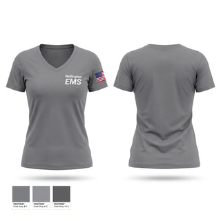 Womens Short Sleeve Vneck Shirt, Wellington EMS, EMS/EMT, Teamtime, Team time, sublimation, custom sports apparel, team uniforms, spirit wear, spiritwear, sports uniforms, custom shirts, team store, custom team store, fundraiser sports, apparel fundraiser