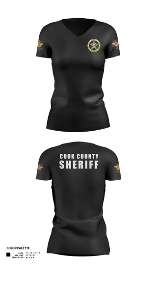 Womens Short Sleeve Vneck Shirt, Cook County Sheriff’s Office, Police, Teamtime, Team time, sublimation, custom sports apparel, team uniforms, spirit wear, spiritwear, sports uniforms, custom shirts, team store, custom team store, fundraiser sports, apparel fundraiser