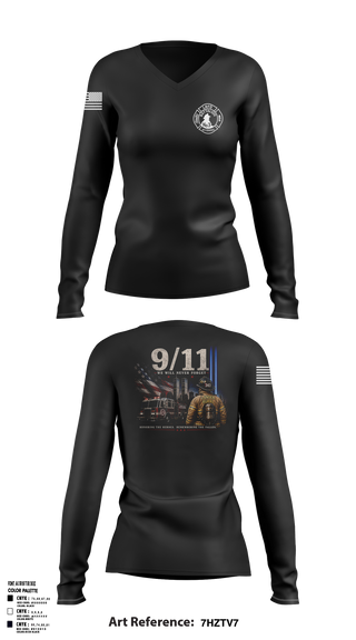 Womens Long Sleeve Vneck Shirt, Lander rural fire, Fire Department, Teamtime, Team time, sublimation, custom sports apparel, team uniforms, spirit wear, spiritwear, sports uniforms, custom shirts, team store, custom team store, fundraiser sports, apparel fundraiser