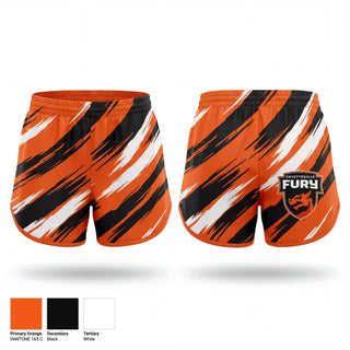 Womens Shorts, Fayetteville Fury Soccer, Men's Soccer, Teamtime, Team time, sublimation, custom sports apparel, team uniforms, spirit wear, spiritwear, sports uniforms, custom shirts, team store, custom team store, fundraiser sports, apparel fundraiser