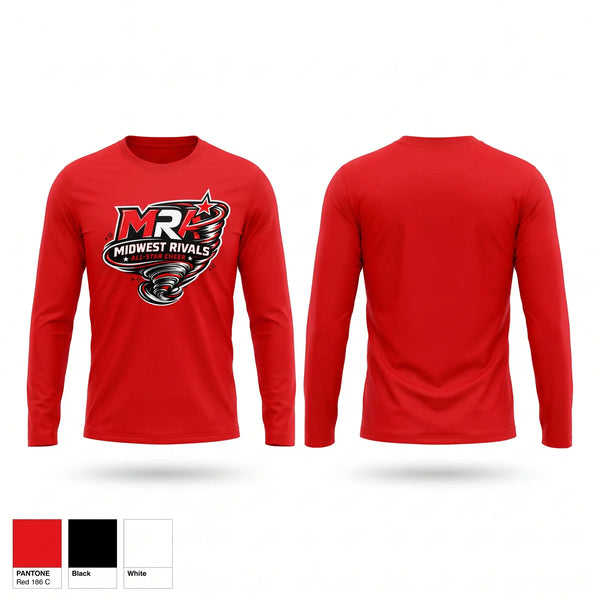 Long Sleeve Performance Shirt, Midwest Rivals Allstar, Cheer, Teamtime, Team time, sublimation, custom sports apparel, team uniforms, spirit wear, spiritwear, sports uniforms, custom shirts, team store, custom team store, fundraiser sports, apparel fundraiser