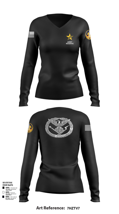 ARCC 53537079 Women's Long Sleeve V-neck Shirt - 107