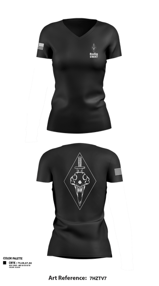 Womens Short Sleeve Vneck Shirt, Rolla SWAT, Police, Teamtime, Team time, sublimation, custom sports apparel, team uniforms, spirit wear, spiritwear, sports uniforms, custom shirts, team store, custom team store, fundraiser sports, apparel fundraiser