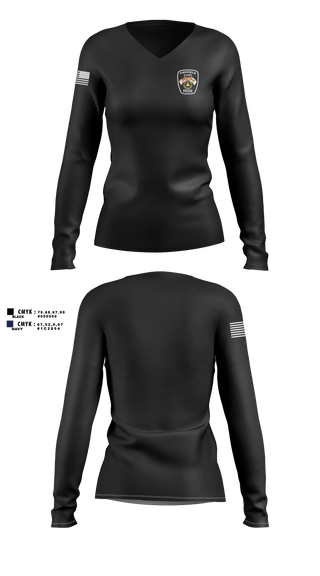 Womens Long Sleeve Vneck Shirt, Phoenix Police Department, Police, Teamtime, Team time, sublimation, custom sports apparel, team uniforms, spirit wear, spiritwear, sports uniforms, custom shirts, team store, custom team store, fundraiser sports, apparel fundraiser