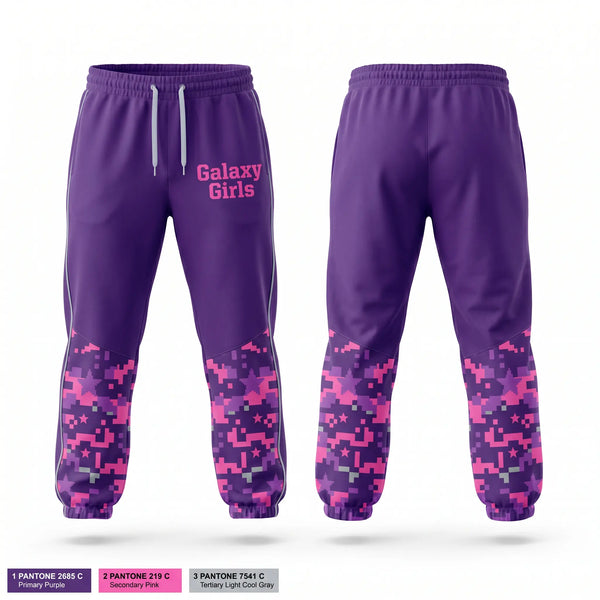 Sweatpants, Galaxy Girls, Women's Soccer, Teamtime, Team time, sublimation, custom sports apparel, team uniforms, spirit wear, spiritwear, sports uniforms, custom shirts, team store, custom team store, fundraiser sports, apparel fundraiser