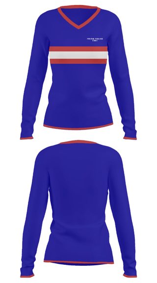 Women's Long Sleeve Vneck Shirt, Five Star Pizza Bee Ridge, , Teamtime, Team time, sublimation, custom sports apparel, team uniforms, spirit wear, spiritwear, sports uniforms, custom shirts, team store, custom team store, fundraiser sports, apparel fundraiser