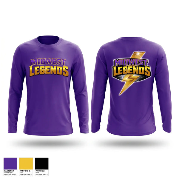 Long Sleeve Performance Shirt, Midwest Legends Cheer, Cheer, Teamtime, Team time, sublimation, custom sports apparel, team uniforms, spirit wear, spiritwear, sports uniforms, custom shirts, team store, custom team store, fundraiser sports, apparel fundraiser