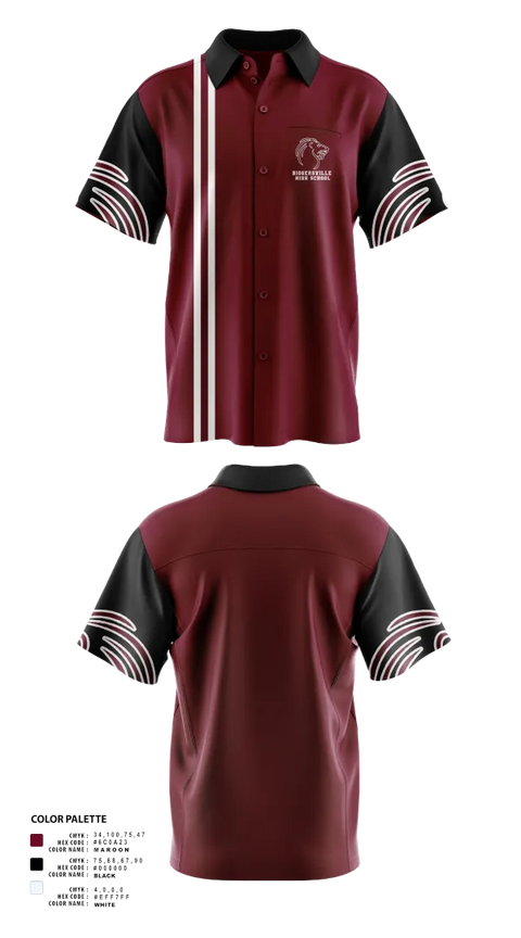 Short Sleeve Bowling Jersey, Biggersville High School, Bowling, Teamtime, Team time, sublimation, custom sports apparel, team uniforms, spirit wear, spiritwear, sports uniforms, custom shirts, team store, custom team store, fundraiser sports, apparel fundraiser
