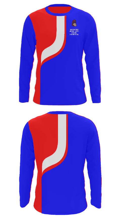 Long Sleeve Performance Shirt, Waltonville Junior High School  Basketball, Men's Basketball, Teamtime, Team time, sublimation, custom sports apparel, team uniforms, spirit wear, spiritwear, sports uniforms, custom shirts, team store, custom team store, fundraiser sports, apparel fundraiser