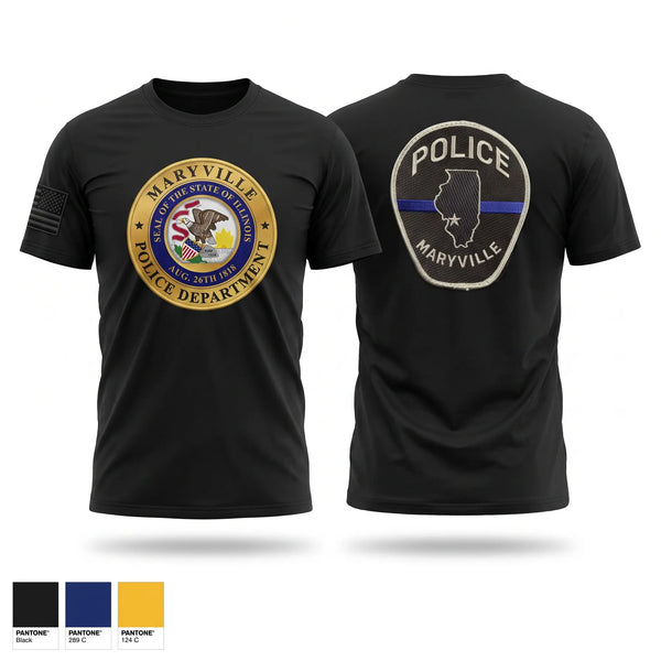 Maryville IL Police Department Old School Cotton Feel Shirt - 1