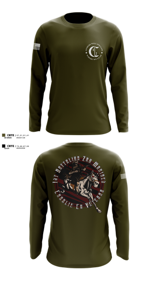 Long Sleeve Performance Shirt, 1st Battalion 2nd Marines Charlie Co Veteran, Marines, Teamtime, Team time, sublimation, custom sports apparel, team uniforms, spirit wear, spiritwear, sports uniforms, custom shirts, team store, custom team store, fundraiser sports, apparel fundraiser