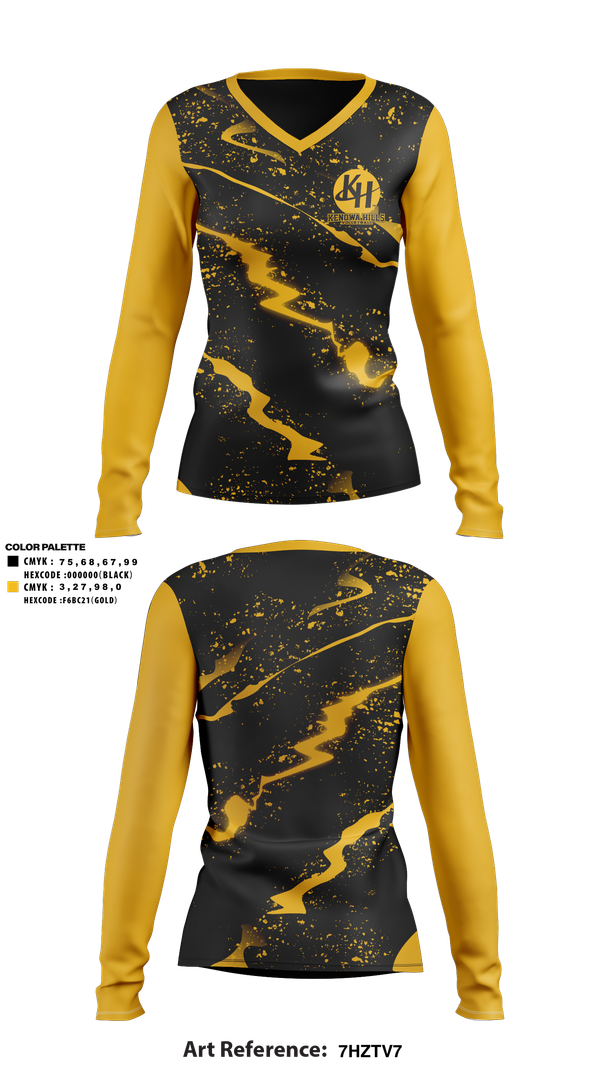 Womens Long Sleeve Vneck Shirt, Kenowa Hills Volleyball, Women's Volleyball, Teamtime, Team time, sublimation, custom sports apparel, team uniforms, spirit wear, spiritwear, sports uniforms, custom shirts, team store, custom team store, fundraiser sports, apparel fundraiser