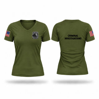 Womens Short Sleeve Vneck Shirt, Criminal Investigations Unit, Police, Teamtime, Team time, sublimation, custom sports apparel, team uniforms, spirit wear, spiritwear, sports uniforms, custom shirts, team store, custom team store, fundraiser sports, apparel fundraiser