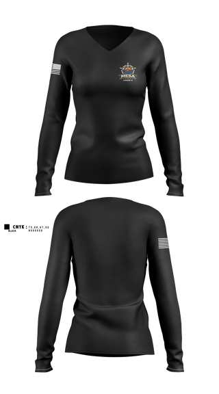 Womens Long Sleeve Vneck Shirt, Mesa FOP, , Teamtime, Team time, sublimation, custom sports apparel, team uniforms, spirit wear, spiritwear, sports uniforms, custom shirts, team store, custom team store, fundraiser sports, apparel fundraiser