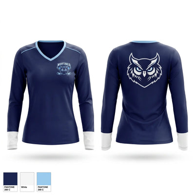 Night Owls Women's Long Sleeve V-neck Shirt - 1