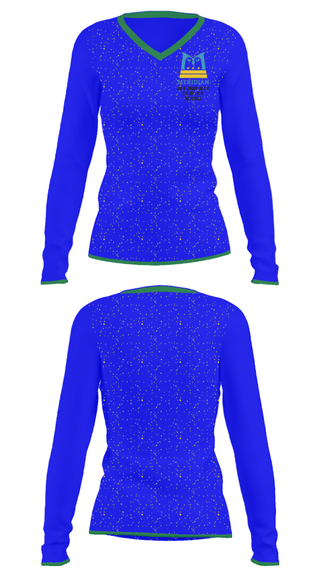 Women's Long Sleeve Vneck Shirt, Meridian Public Charter School, Spirit Store, Teamtime, Team time, sublimation, custom sports apparel, team uniforms, spirit wear, spiritwear, sports uniforms, custom shirts, team store, custom team store, fundraiser sports, apparel fundraiser