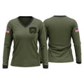 Army promotions 89292509 Women's Long Sleeve V-neck Shirt - 1