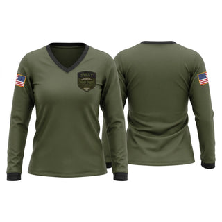 Womens Long Sleeve Vneck Shirt, Army promotions, Army, Teamtime, Team time, sublimation, custom sports apparel, team uniforms, spirit wear, spiritwear, sports uniforms, custom shirts, team store, custom team store, fundraiser sports, apparel fundraiser