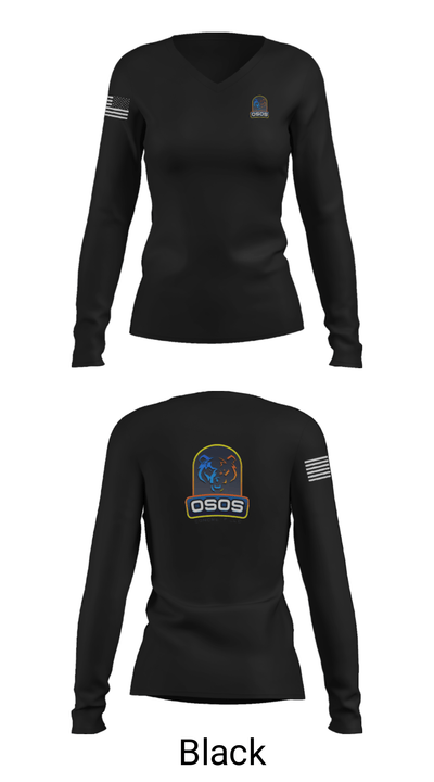 OSOS CONCRETE LLC 97572921 Women's Long Sleeve V-neck Shirt - 13