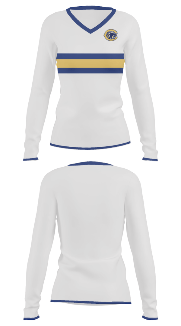 Women's Long Sleeve Vneck Shirt, Collingswood High School Wrestling, Wrestling, Teamtime, Team time, sublimation, custom sports apparel, team uniforms, spirit wear, spiritwear, sports uniforms, custom shirts, team store, custom team store, fundraiser sports, apparel fundraiser