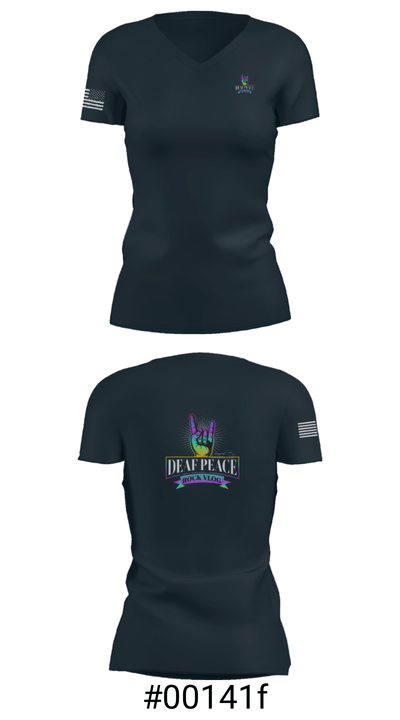 DeafPeaceRockVlog 14153246 Women's Short Sleeve V-neck Shirt - 21