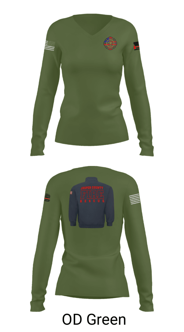 Women's Long Sleeve Vneck Shirt, , Fire Department, Teamtime, Team time, sublimation, custom sports apparel, team uniforms, spirit wear, spiritwear, sports uniforms, custom shirts, team store, custom team store, fundraiser sports, apparel fundraiser