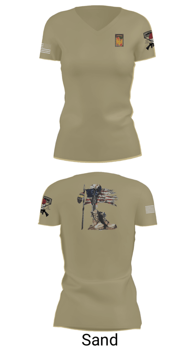 18th FA BDE Airborne 33985132 Women's Short Sleeve V-neck Shirt - 44