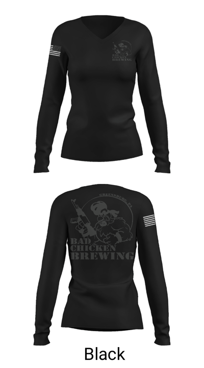 Bad Chicken Brewing 42843068 Women's Long Sleeve V-neck Shirt - 23