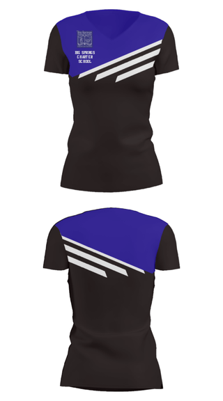 Women's Short Sleeve Vneck Shirt, Big Springs Charter School, Spirit Store, Teamtime, Team time, sublimation, custom sports apparel, team uniforms, spirit wear, spiritwear, sports uniforms, custom shirts, team store, custom team store, fundraiser sports, apparel fundraiser
