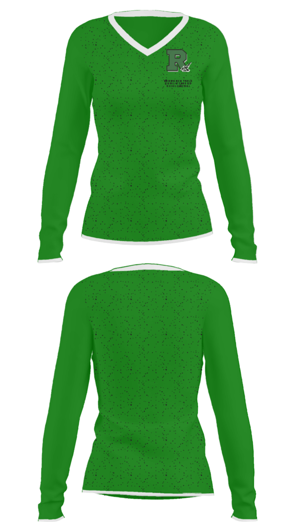 Women's Long Sleeve Vneck Shirt, Rapoport Academy Public School-Meyer High School Basketball, Women's Basketball, Teamtime, Team time, sublimation, custom sports apparel, team uniforms, spirit wear, spiritwear, sports uniforms, custom shirts, team store, custom team store, fundraiser sports, apparel fundraiser