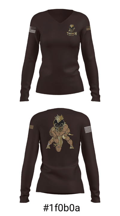 TRENCH WARRIORS 37624482 Women's Long Sleeve V-neck Shirt - 20