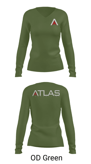 Women's Long Sleeve Vneck Shirt, , Army, Teamtime, Team time, sublimation, custom sports apparel, team uniforms, spirit wear, spiritwear, sports uniforms, custom shirts, team store, custom team store, fundraiser sports, apparel fundraiser