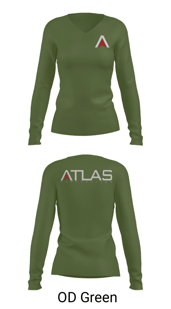 Women's Long Sleeve Vneck Shirt, , Army, Teamtime, Team time, sublimation, custom sports apparel, team uniforms, spirit wear, spiritwear, sports uniforms, custom shirts, team store, custom team store, fundraiser sports, apparel fundraiser