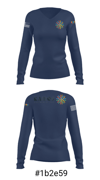 Women's Long Sleeve Vneck Shirt, Kairos Academies, Spirit Store, Teamtime, Team time, sublimation, custom sports apparel, team uniforms, spirit wear, spiritwear, sports uniforms, custom shirts, team store, custom team store, fundraiser sports, apparel fundraiser