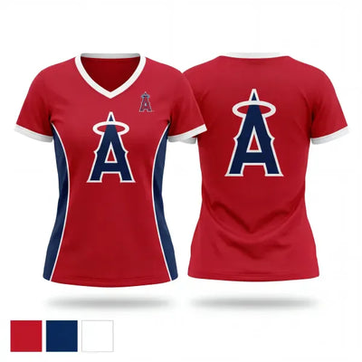 Angels 94595343 Women's Short Sleeve V-neck Shirt - 1