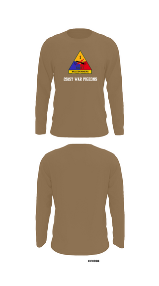 Long Sleeve Performance Shirt, 261st War Pigeons, Army, Teamtime, Team time, sublimation, custom sports apparel, team uniforms, spirit wear, spiritwear, sports uniforms, custom shirts, team store, custom team store, fundraiser sports, apparel fundraiser