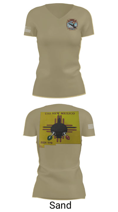 USS New Mexico 56487419 Women's Short Sleeve V-neck Shirt - 44