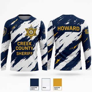 Long Sleeve Shooting Shirt, Creek County Sheriff, Police, Teamtime, Team time, sublimation, custom sports apparel, team uniforms, spirit wear, spiritwear, sports uniforms, custom shirts, team store, custom team store, fundraiser sports, apparel fundraiser